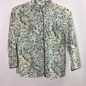 J H Collectibles Blouse Jacket Black White Size‎ S Art Buttons